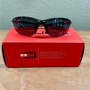 Dual Power Eyewear SL2 Zero Power Sunglasses Smoke Lens Color Protective Case